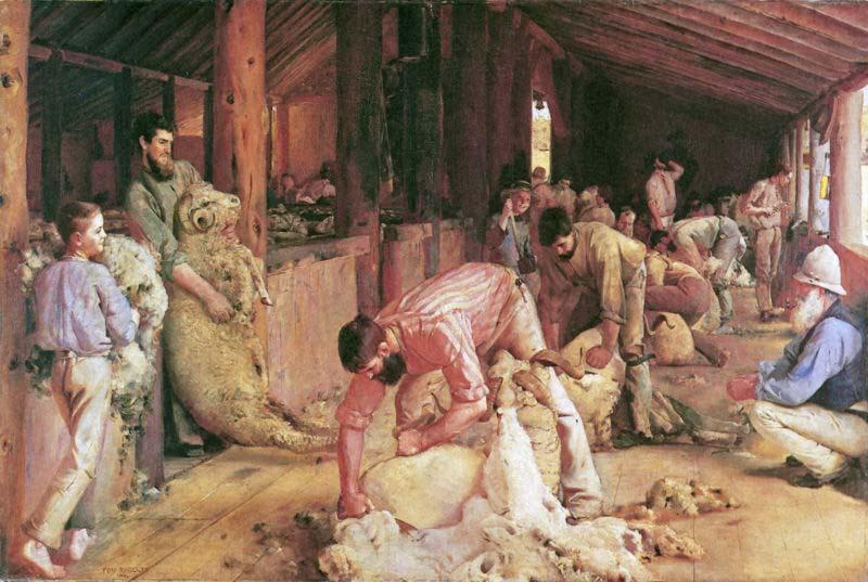 Tom roberts Shearing the Rams Norge oil painting art